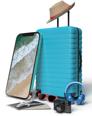 blue suitcase